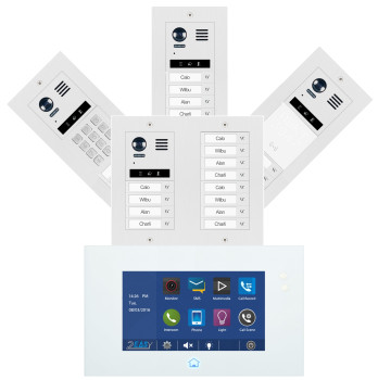 4-20 Familien Video Türsprechanlage DT49 Touchscreen Bildspeicher modulare Außenstelle DT821 Keypad RFID
